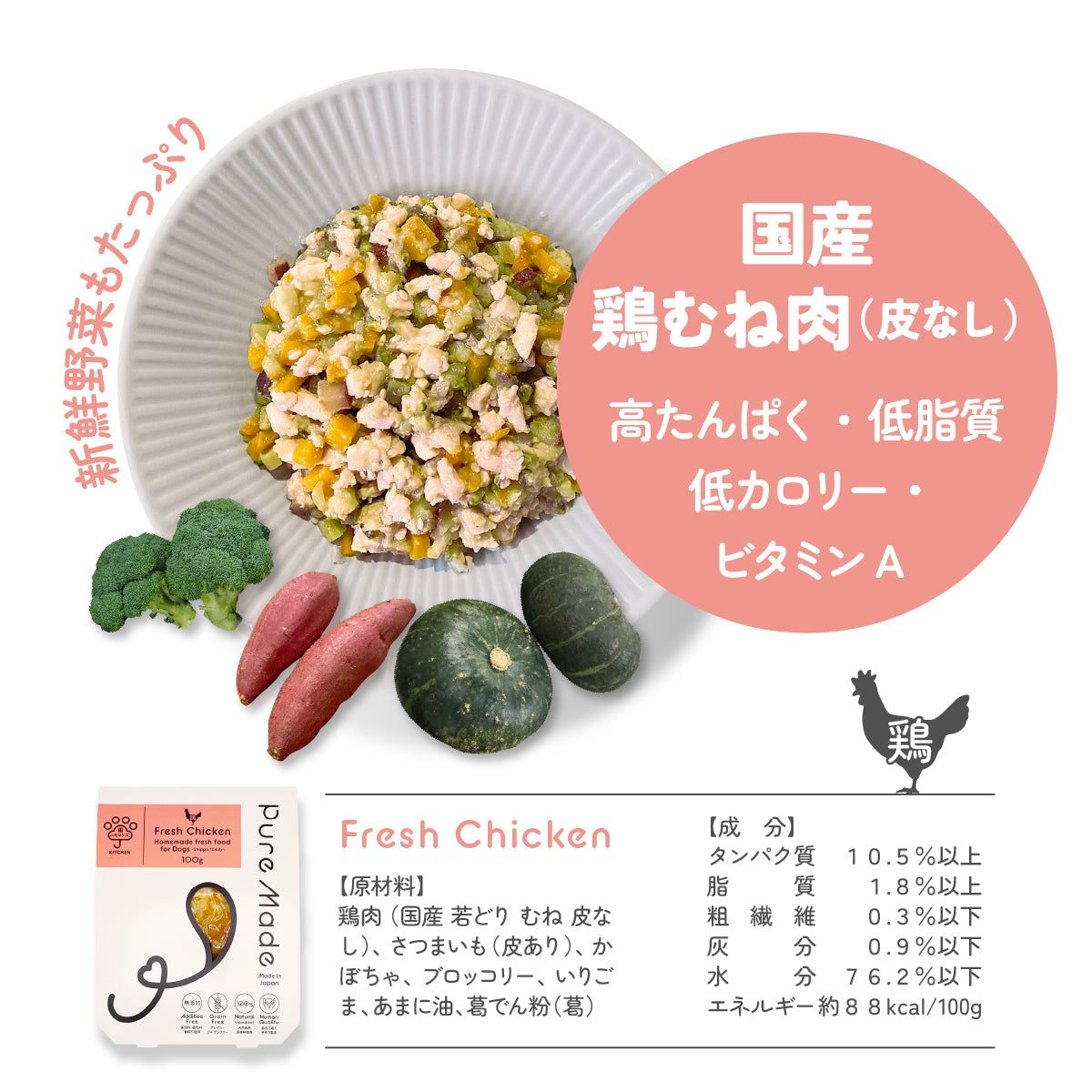 Pure Made おためし 選べる 4パックセット / 愛犬の完全手作り新鮮ごはん